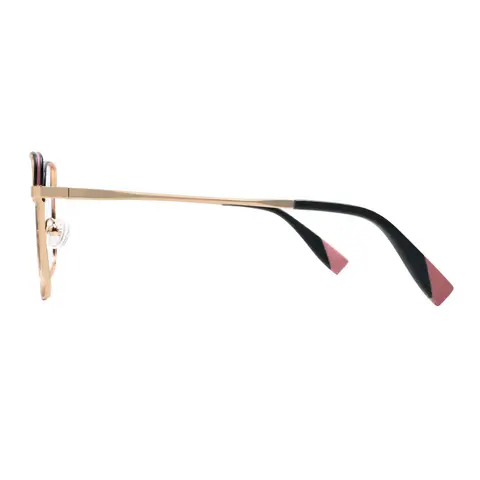 Square Black Gold Eyeglasses