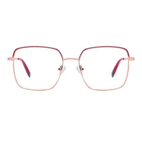 Square Red/Gold Eyeglasses