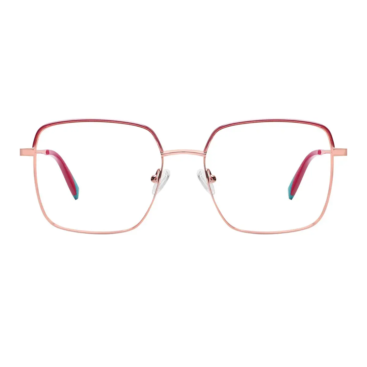 Square Red/Gold Eyeglasses