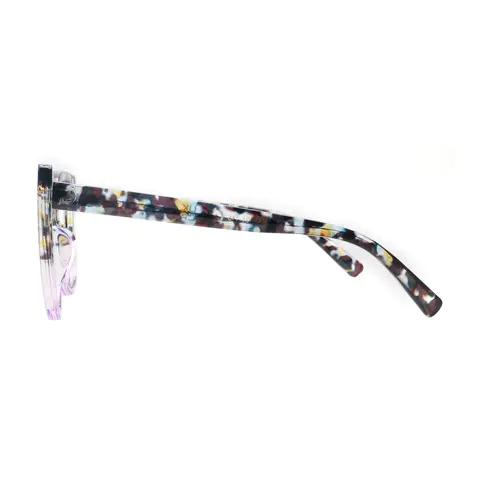 Square Tortoiseshell/Transparent Purple Eyeglasses