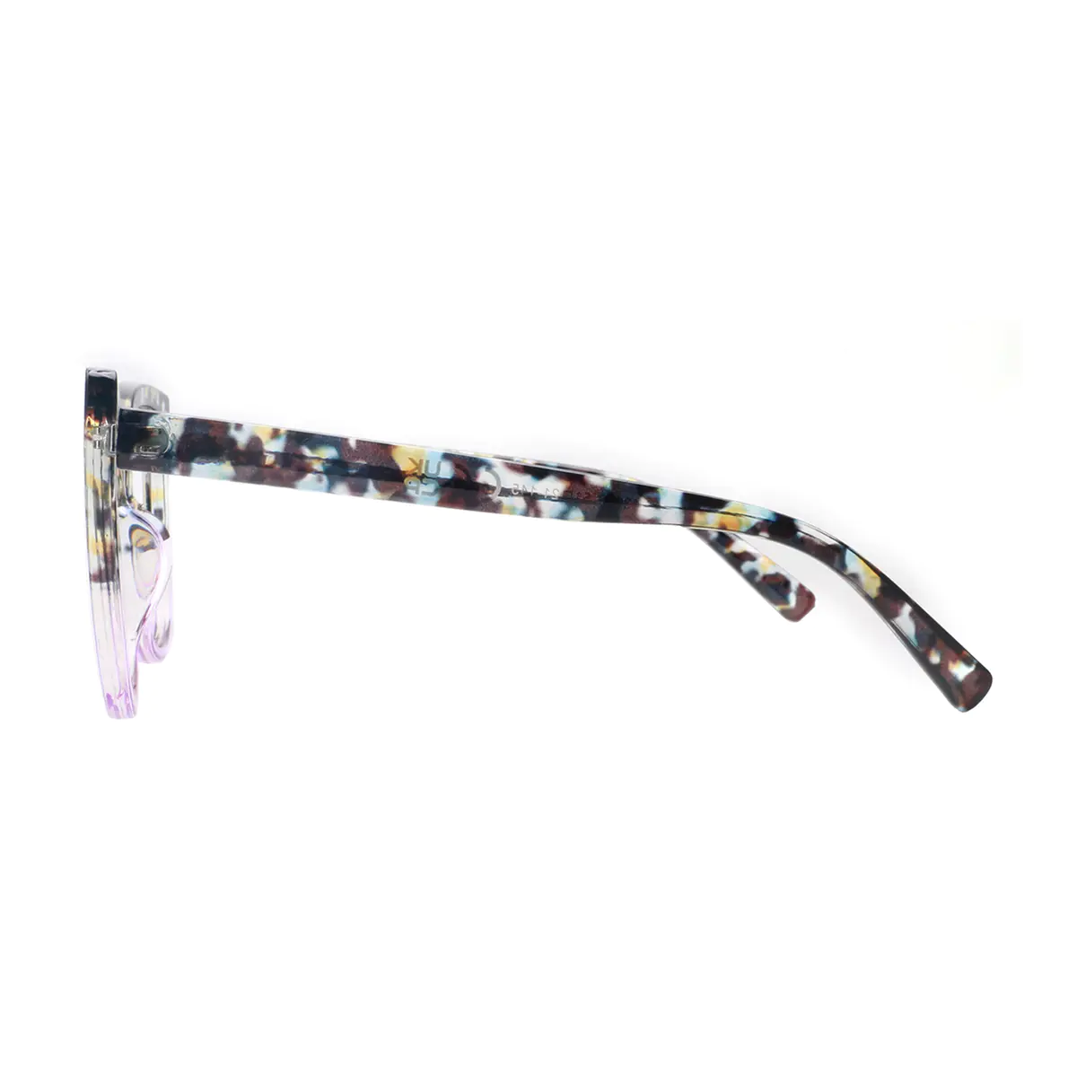 Square Tortoiseshell/Transparent Purple Eyeglasses
