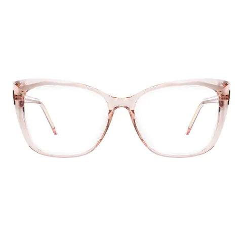 Cat-eye Transparent Pink Eyeglasses