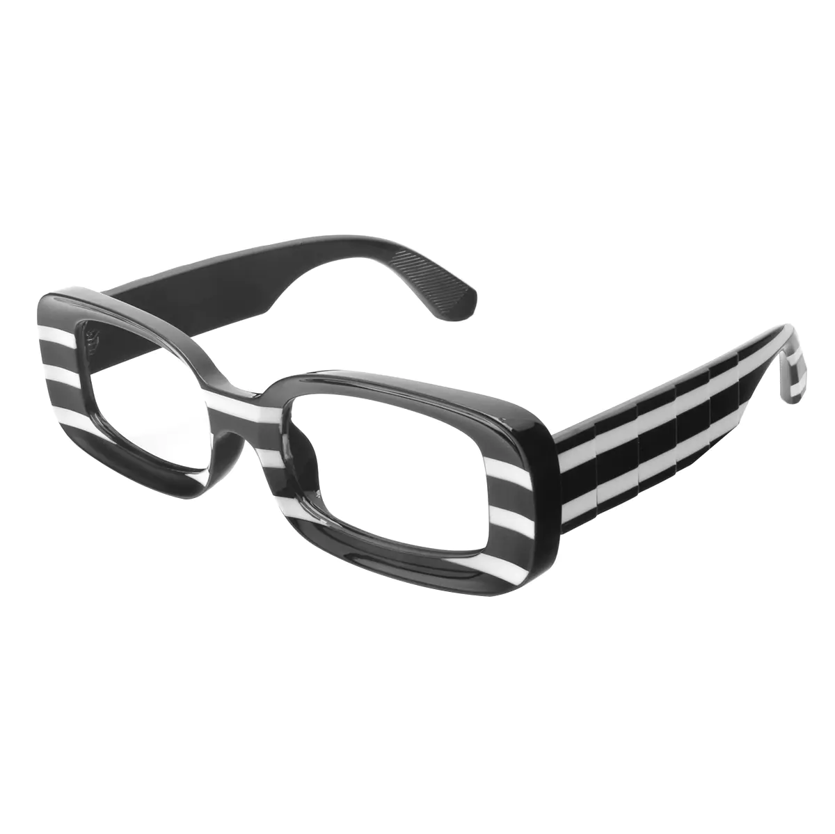 Rectangle Striped Eyeglasses
