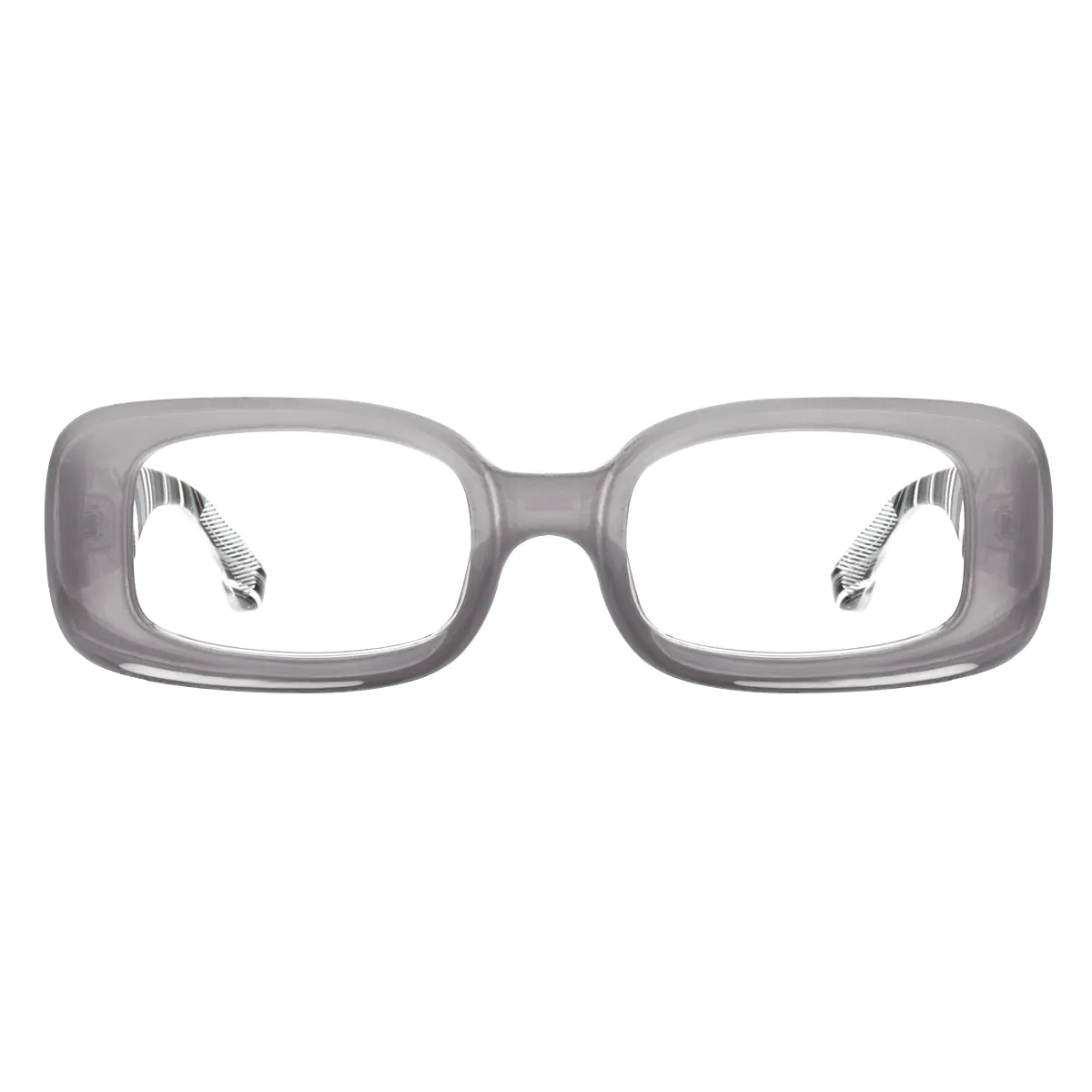 Rectangle Transparent Gray Eyeglasses