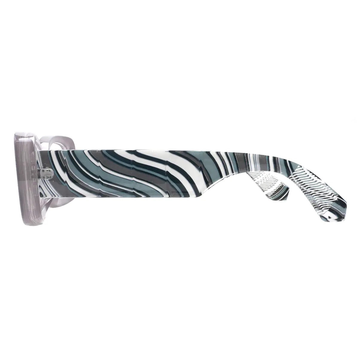 Rectangle Transparent Gray Eyeglasses