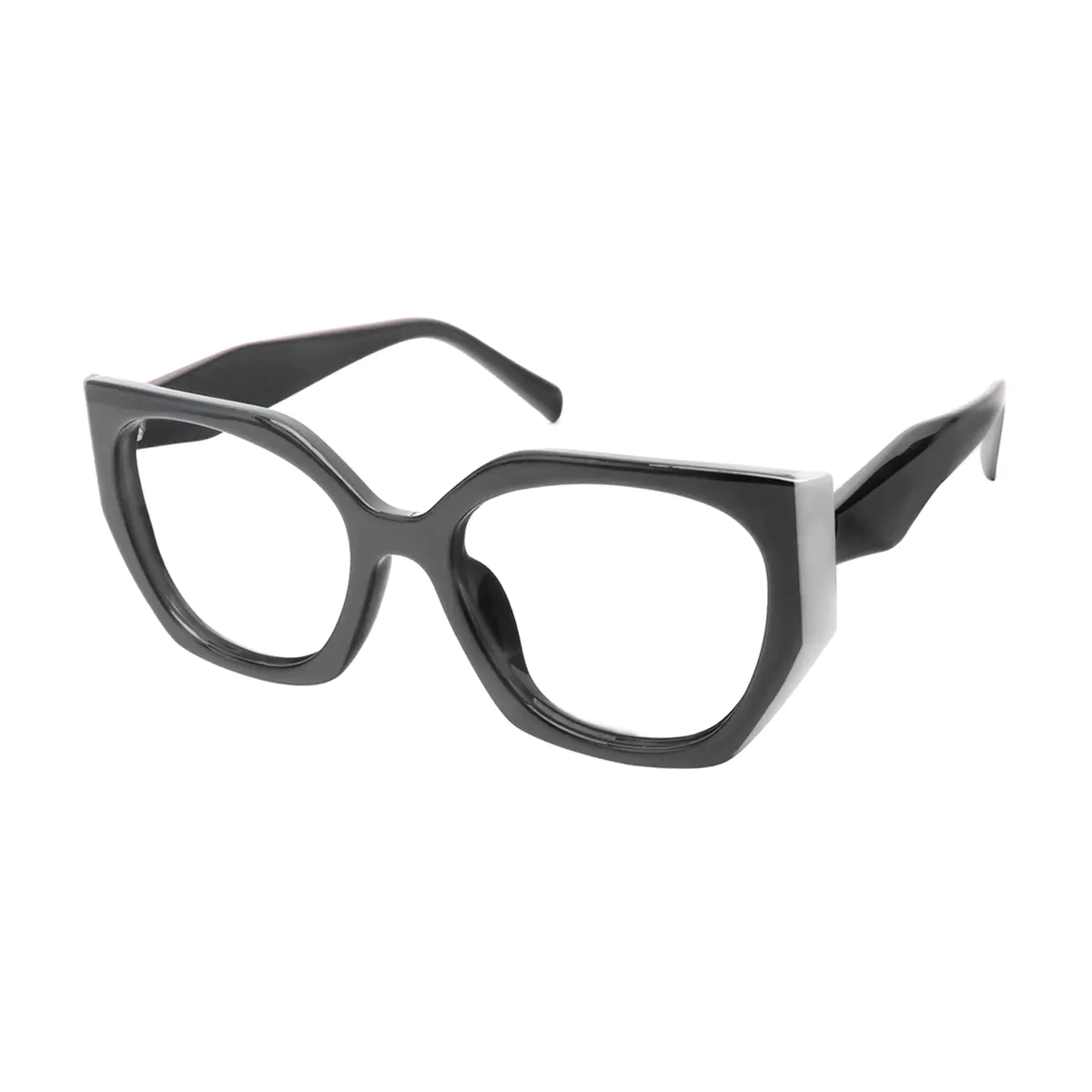 Geometric Black/White Eyeglasses