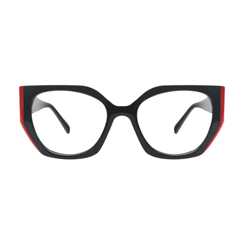 Geometric Black/Red Eyeglasses