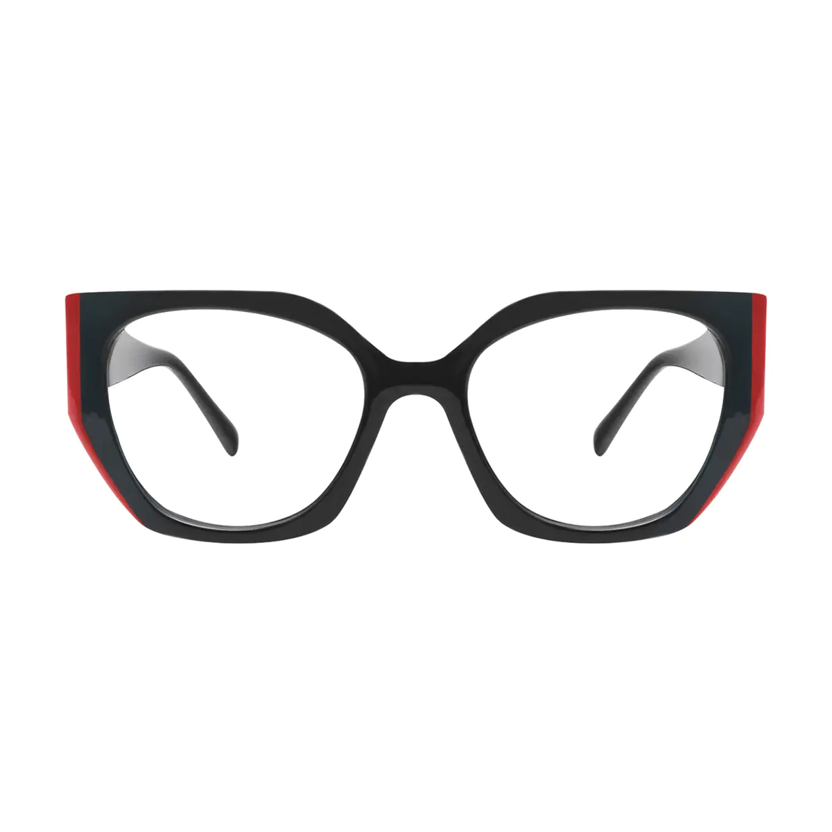Geometric Black/Red Eyeglasses