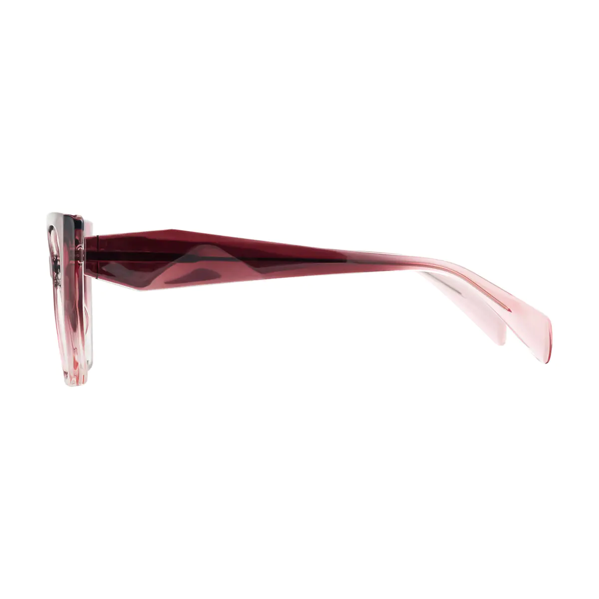 Geometric Brown/Transparent Pink Eyeglasses