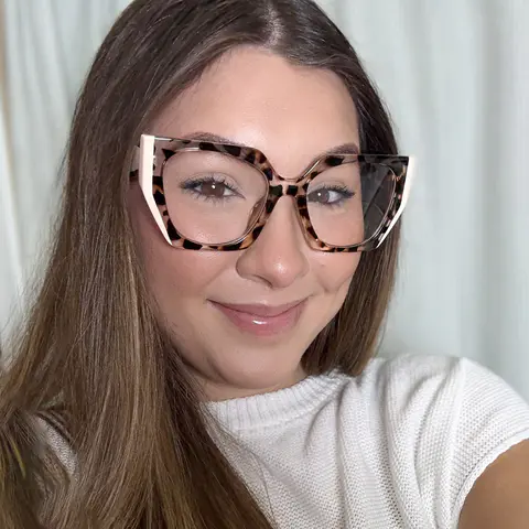 Geometric Ivory Tortoiseshell Eyeglasses