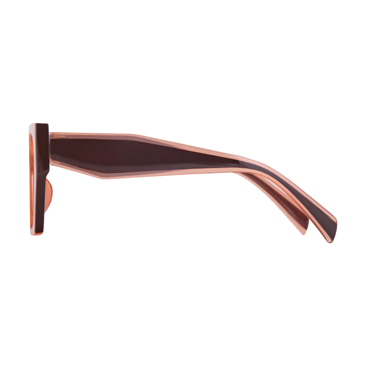 Geometric Transparent Brown Eyeglasses