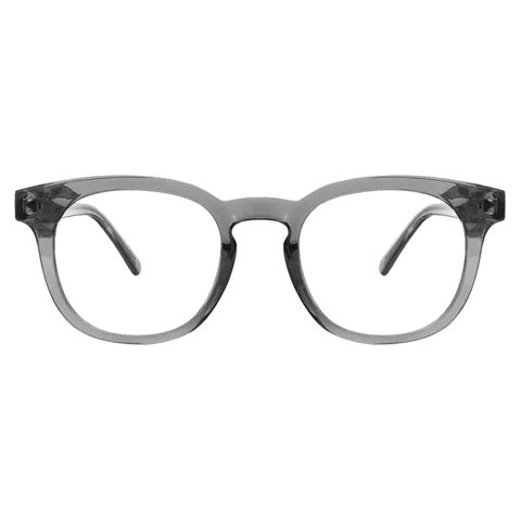 Oval Transparent Gray Eyeglasses