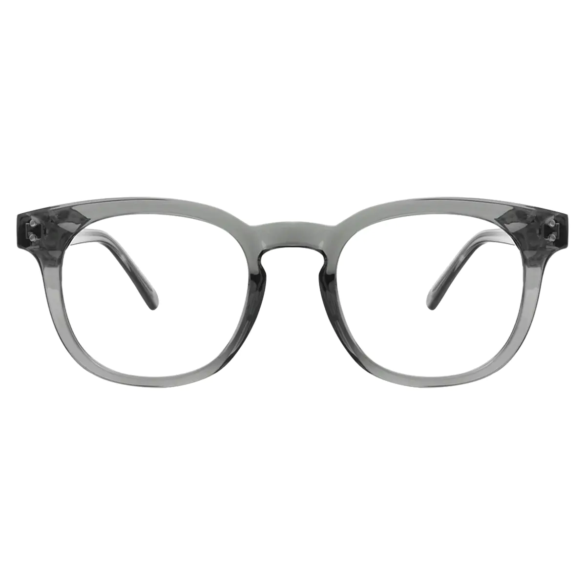 Oval Transparent Gray Eyeglasses