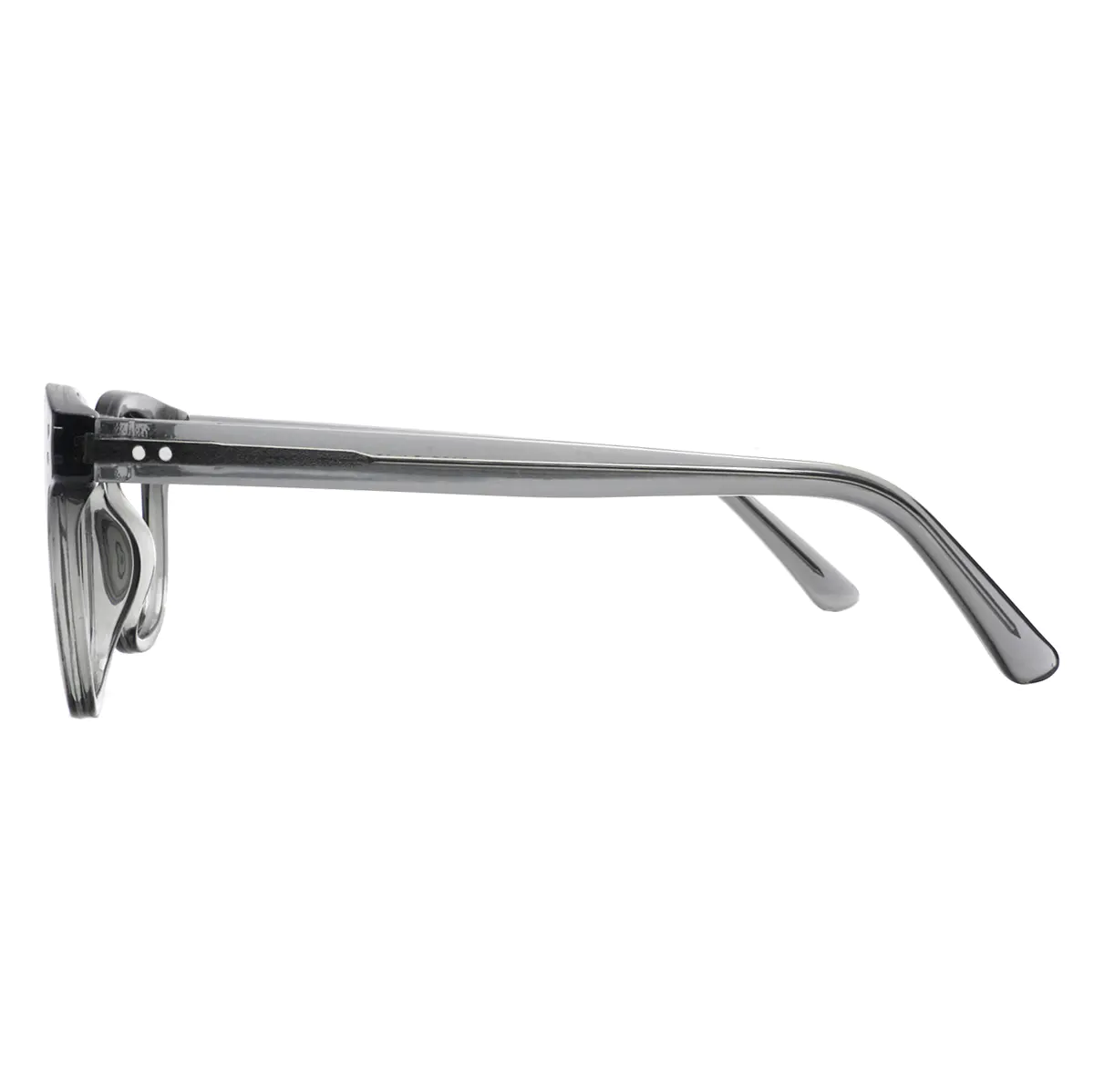 Oval Transparent Gray Eyeglasses