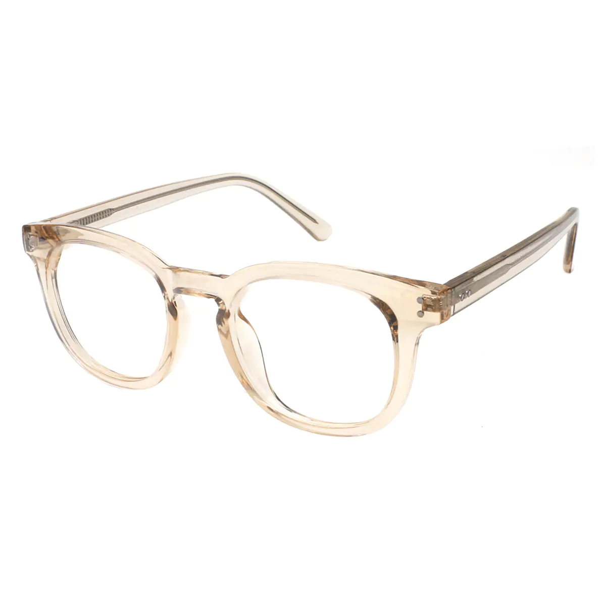 Oval Transparent Amber Eyeglasses