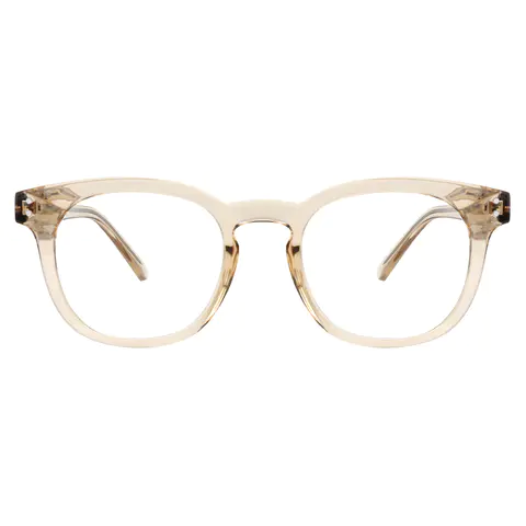 Oval Transparent Amber Eyeglasses