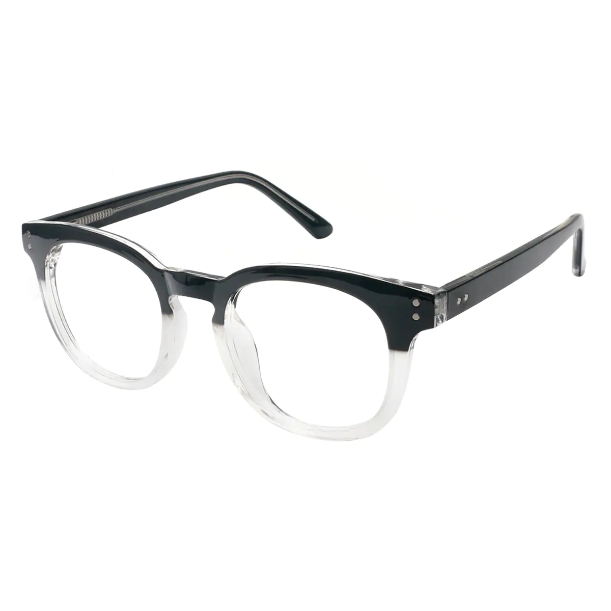 Oval Black/Clear Eyeglasses