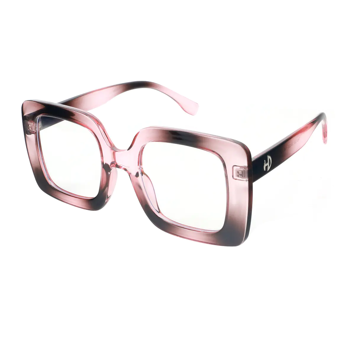 Square Transparent Pink Eyeglasses