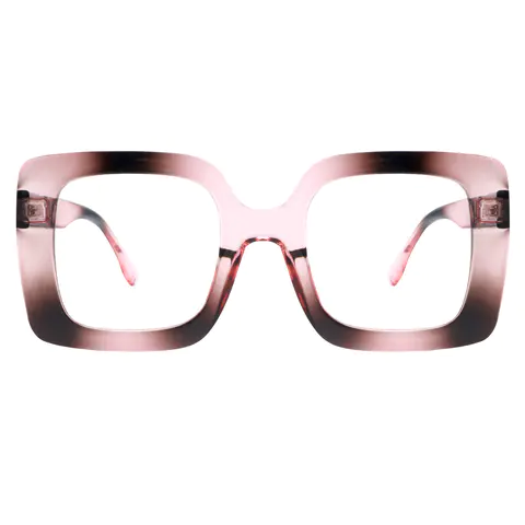 Square Transparent Pink Eyeglasses