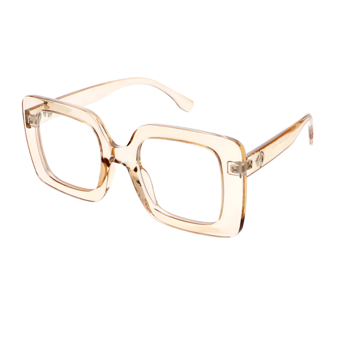 Square Transparent Yellow Eyeglasses
