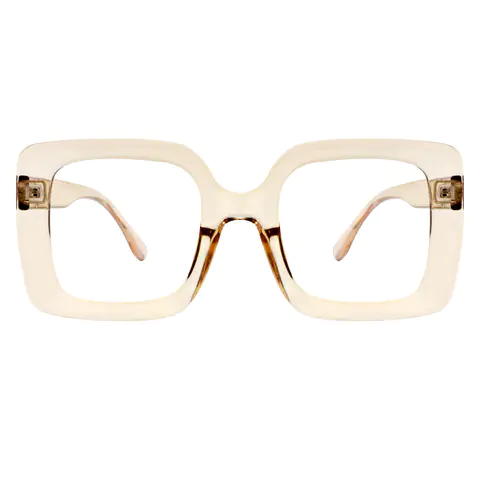 Square Transparent Yellow Eyeglasses