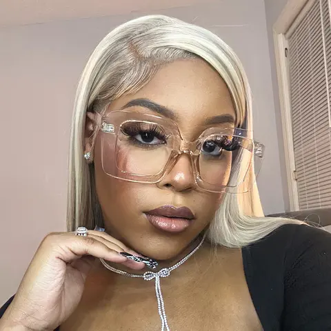 Square Transparent Yellow Eyeglasses