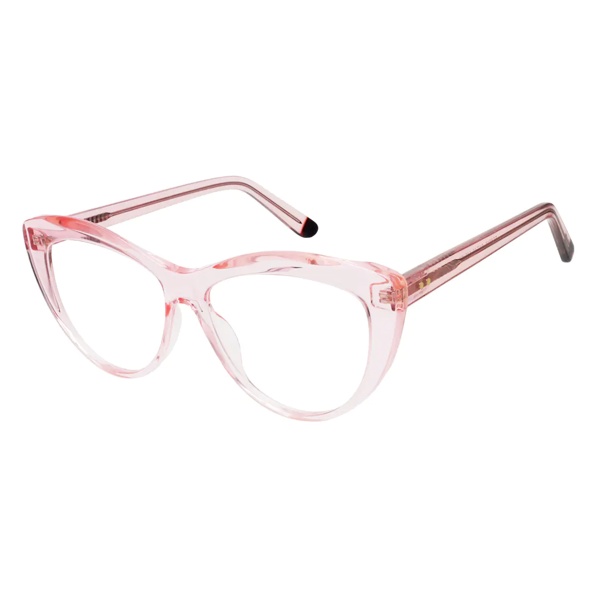 Cat-eye Transparent Pink Eyeglasses