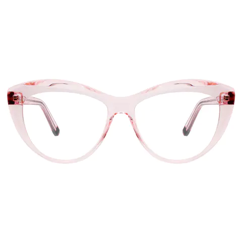 Cat-eye Transparent Pink Eyeglasses