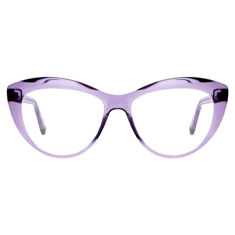Cat-eye Transparent Purple Eyeglasses