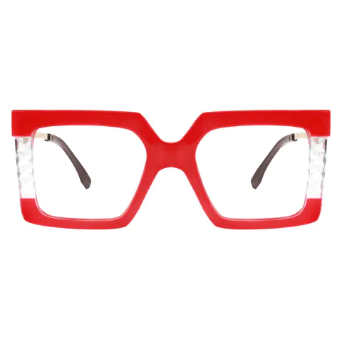 Square Red Eyeglasses