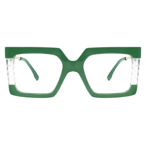 Square Green Eyeglasses