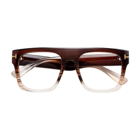 Square Transparent Amber Eyeglasses