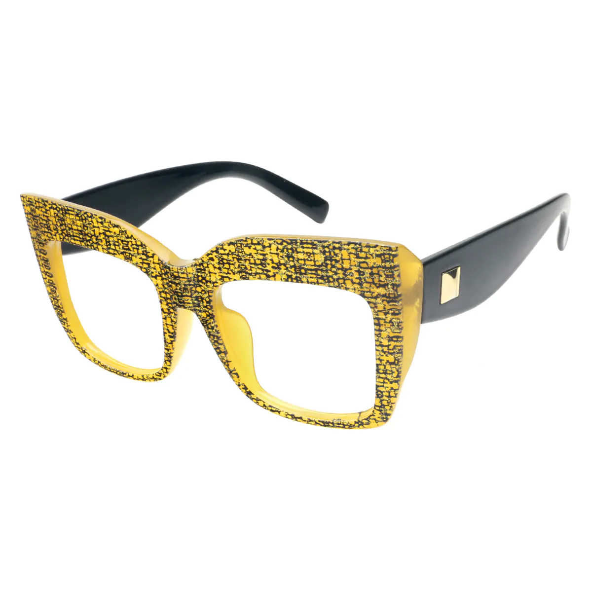 Square Dark Yellow Eyeglasses