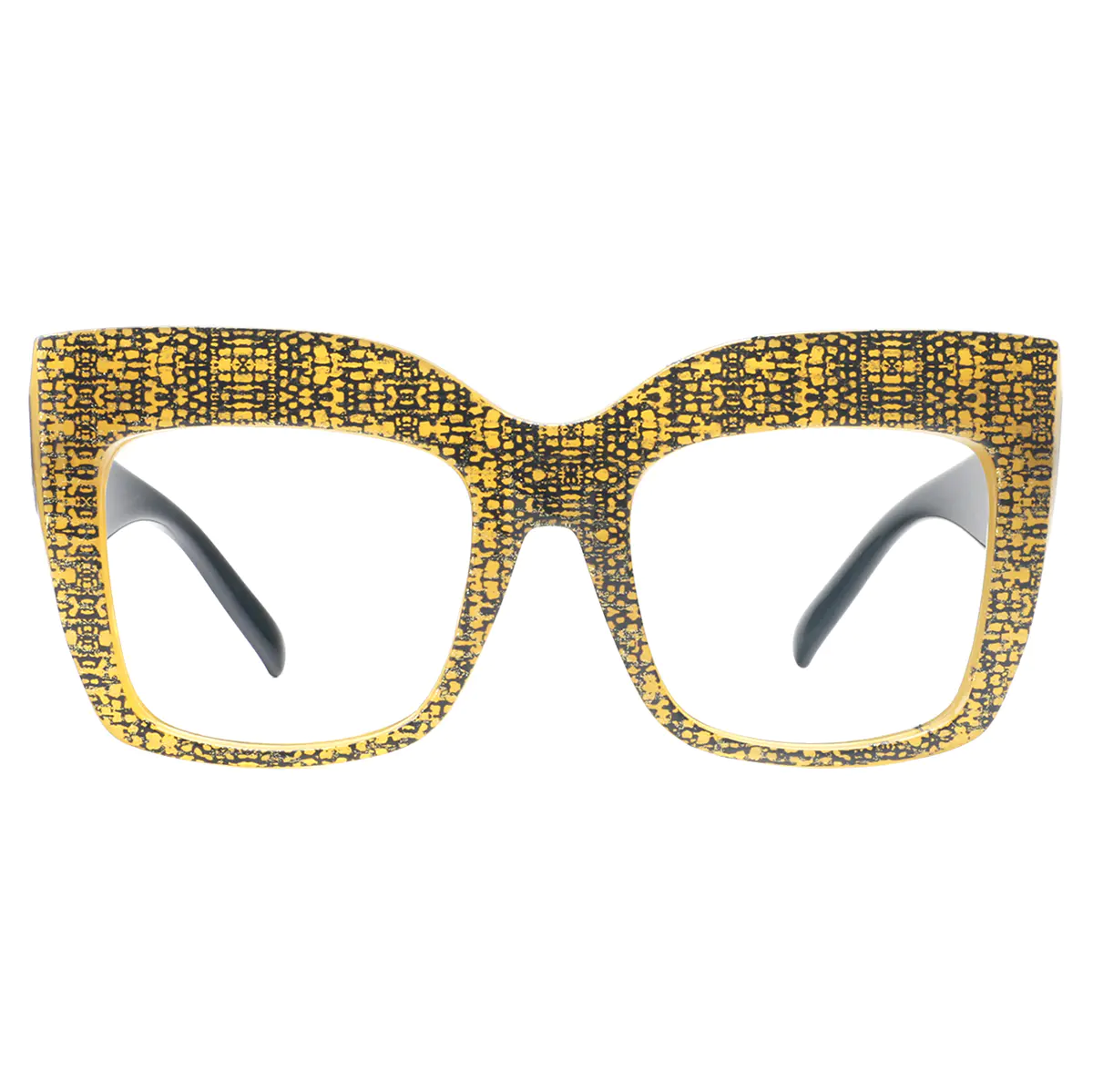 Square Dark Yellow Eyeglasses