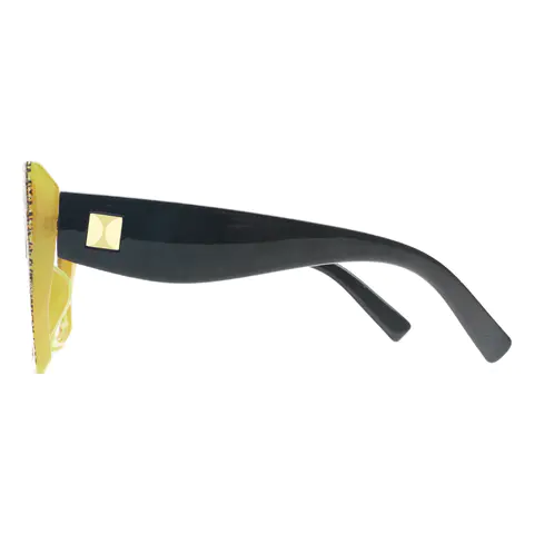 Square Dark Yellow Eyeglasses