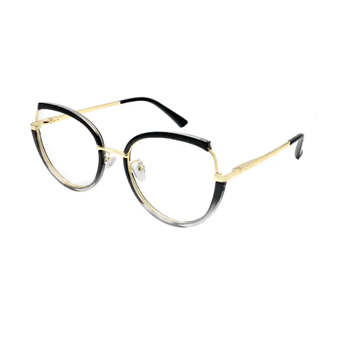 Oval Black/White Eyeglasses