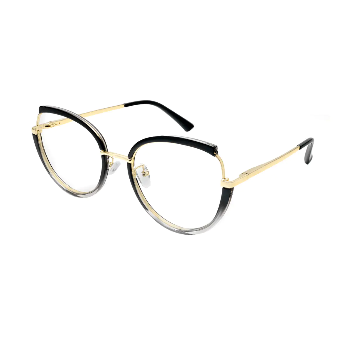 Oval Black/White Eyeglasses