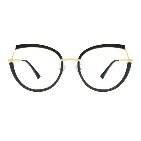 Oval Black/White Eyeglasses