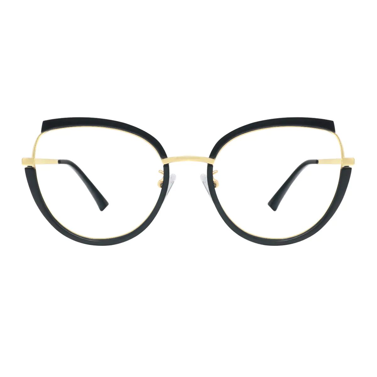 Oval Black/White Eyeglasses