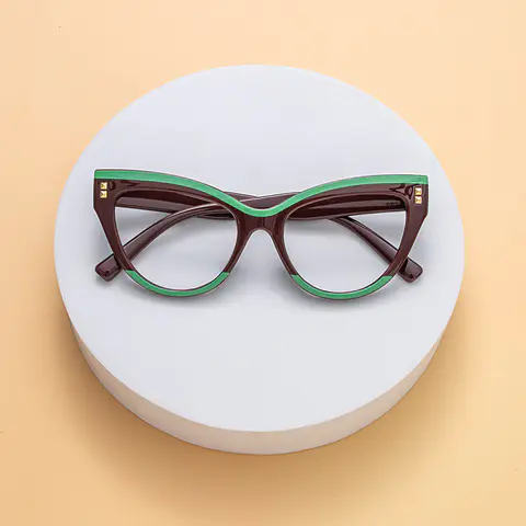 Cat-eye Brown Eyeglasses