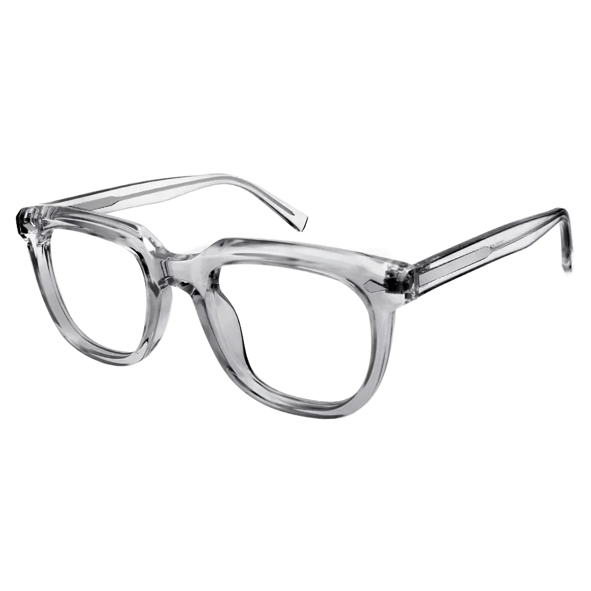 Square Transparent Gray Eyeglasses