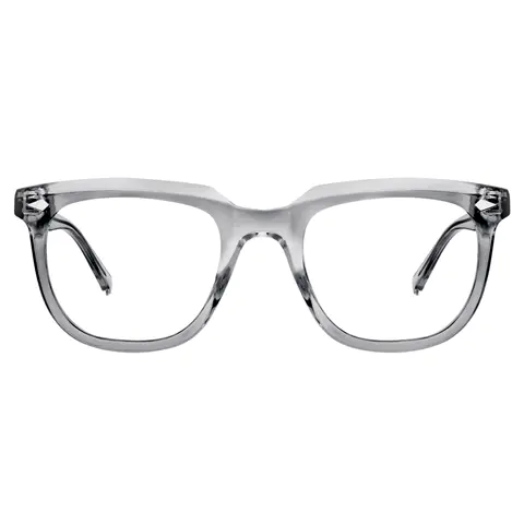 Square Transparent Gray Eyeglasses