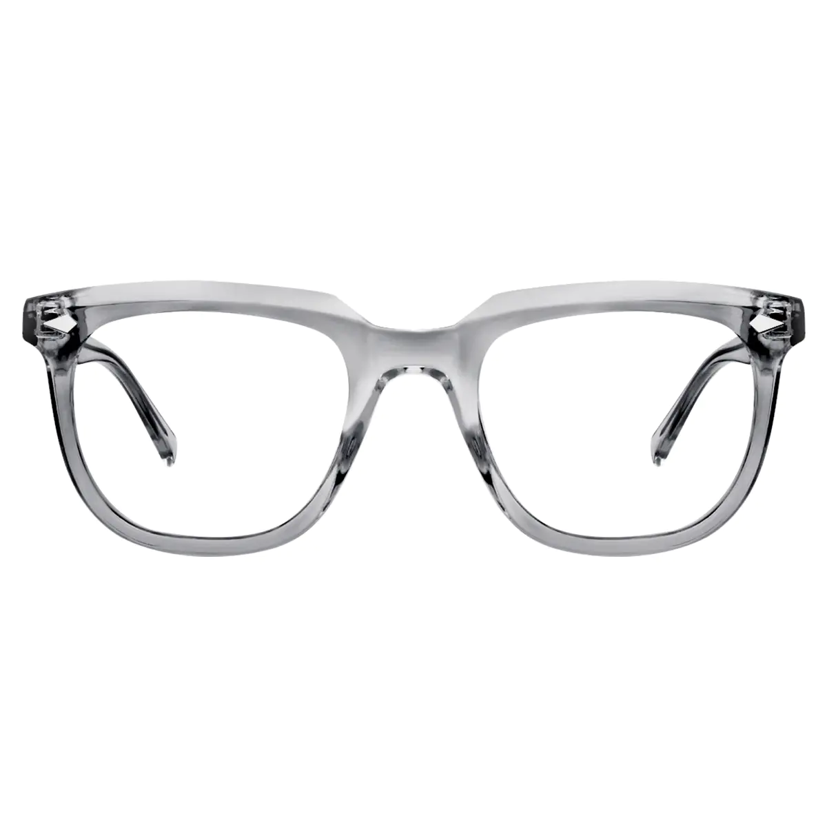 Square Transparent Gray Eyeglasses