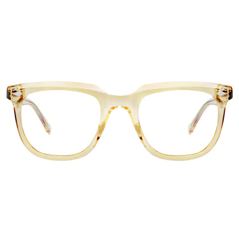 Square Light Brown Eyeglasses