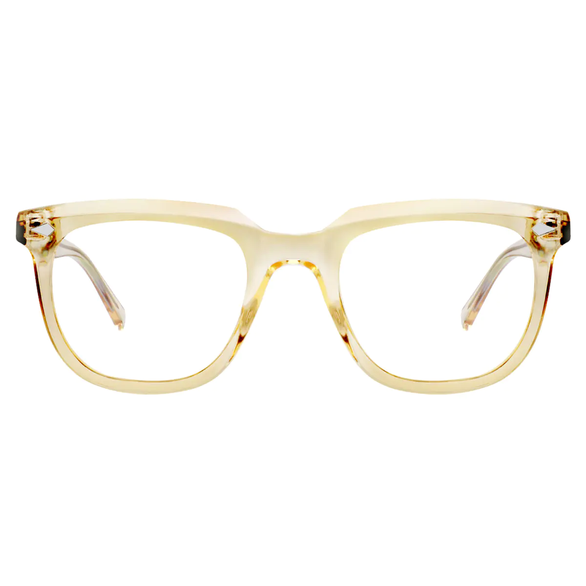 Square Light Brown Eyeglasses