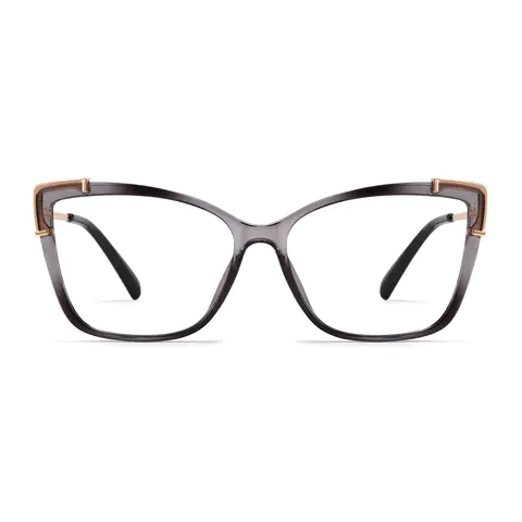 Rectangle Transparent Gray Eyeglasses