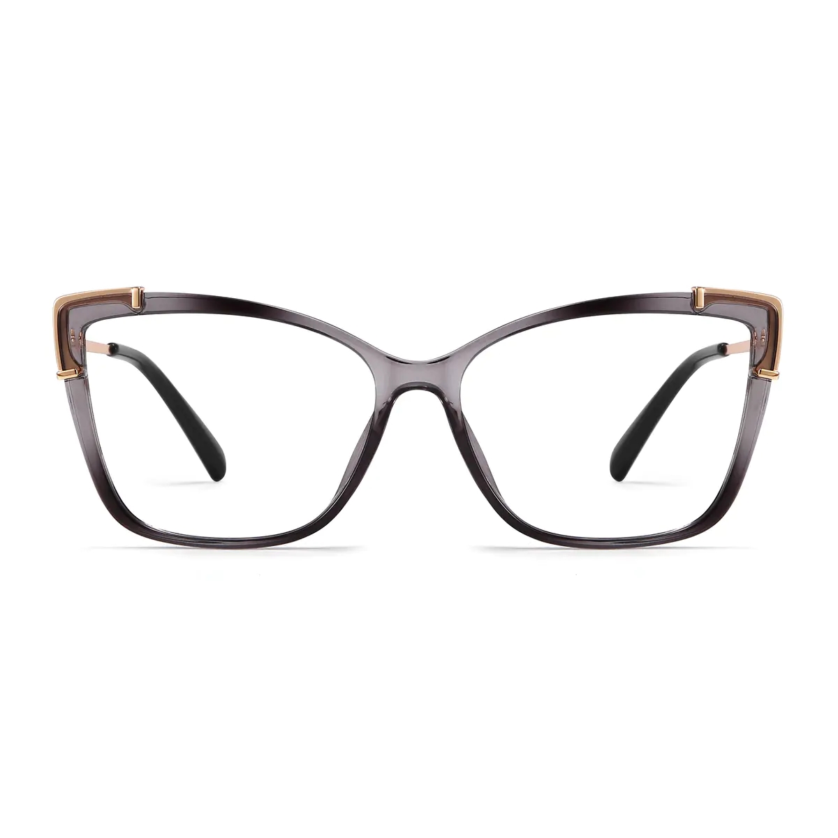 Rectangle Transparent Gray Eyeglasses
