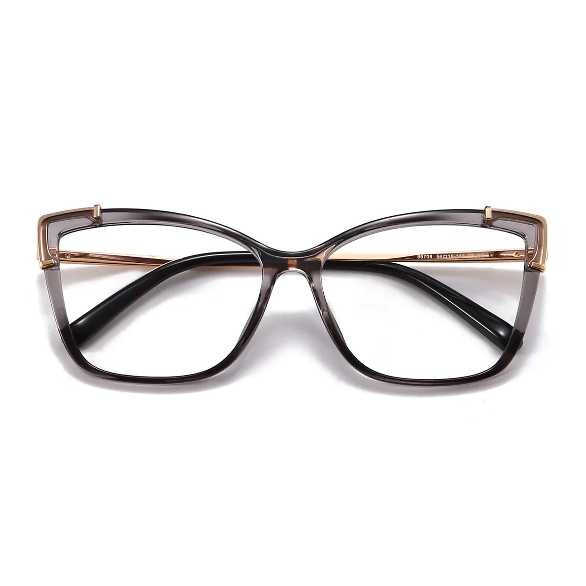 Rectangle Transparent Gray Eyeglasses