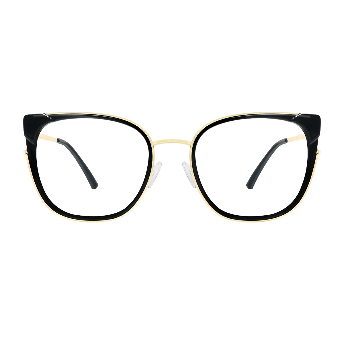 Square Black Gold Eyeglasses