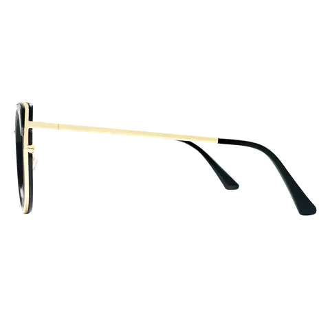 Square Black Gold Eyeglasses